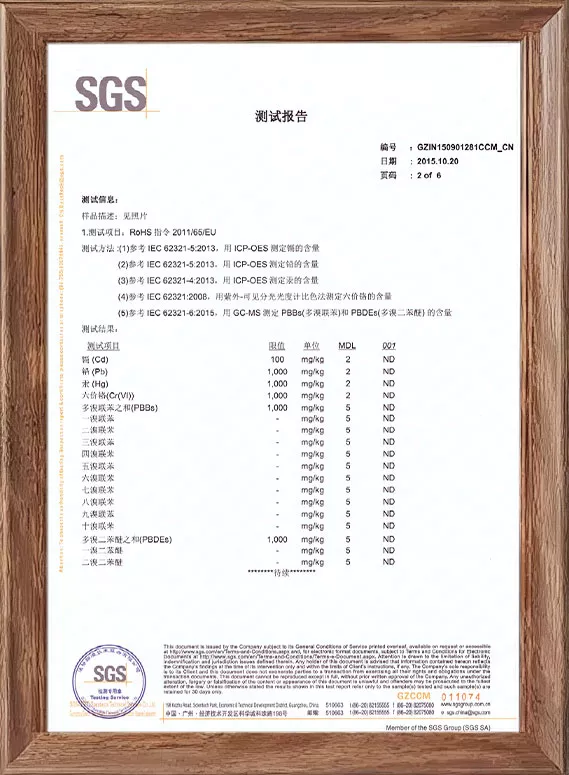 SGS RoHS Test Report